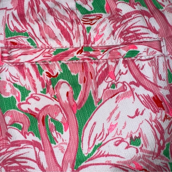 LILLY PULITZER Buttercup Scallop Hem Shorts in Pink Colony Flamingo Print Size 0 - Picture 12 of 16